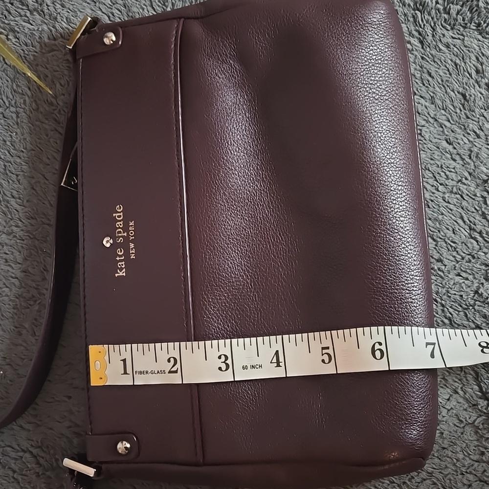Kate Spade Burgundy Pebbled Leather Crossbody Bag - Picture 10 of 10